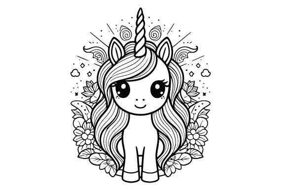 Download Cartoon Unicorn Cute Mandala Drawing - Cartoon unicorn Collection