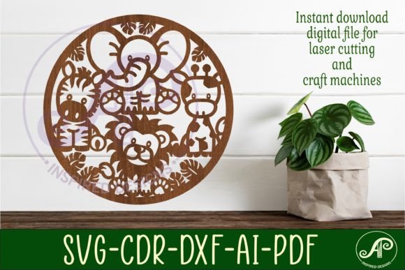 Download Cute Safari Animal Wall Art Sign, SVG - Safari animal Collection