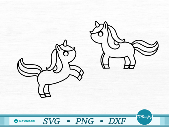 Download Cartoon Unicorn Duo Outline - Cartoon unicorn Collection