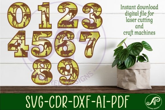 Download Safari Animal Number Two Layer Wall Sign - Safari animal Collection