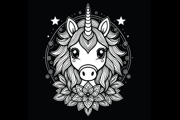 Download Cartoon Unicorn Cute Mandala Drawing - Cartoon unicorn Collection