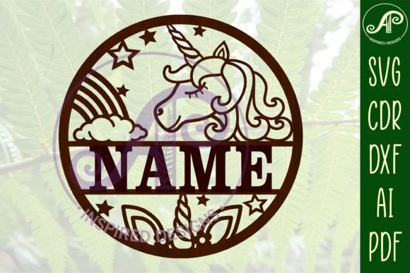 Download Cartoon Unicorn Name Sign SVG Cut File - Cartoon unicorn Collection