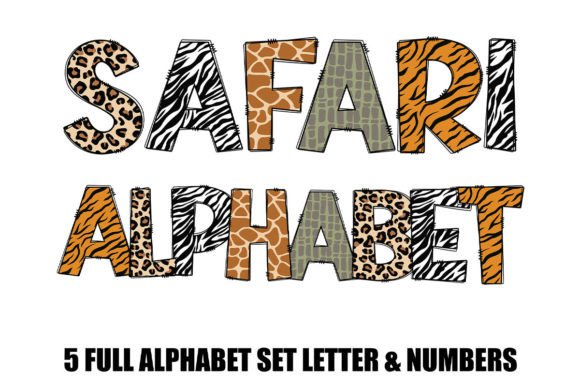 Download Safari Animal Alphabet Doodle - Safari animal Collection