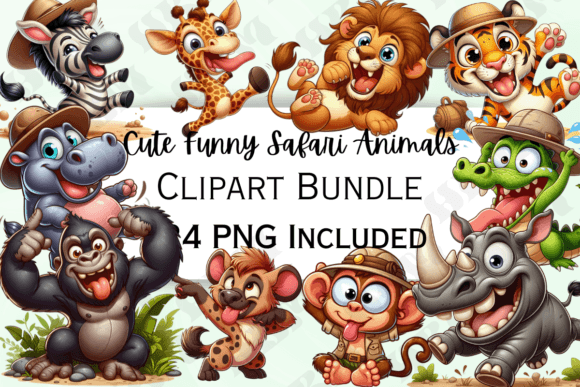 Download Cute Funny Cartoon Safari Animal Clipart - Premium Resources
