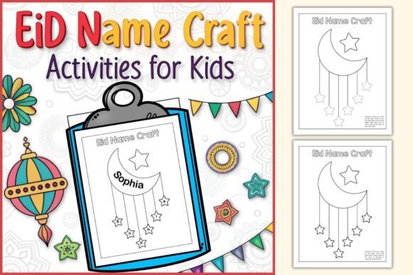 Download Eid Name Craft Activity for Kids - Name craft Collection